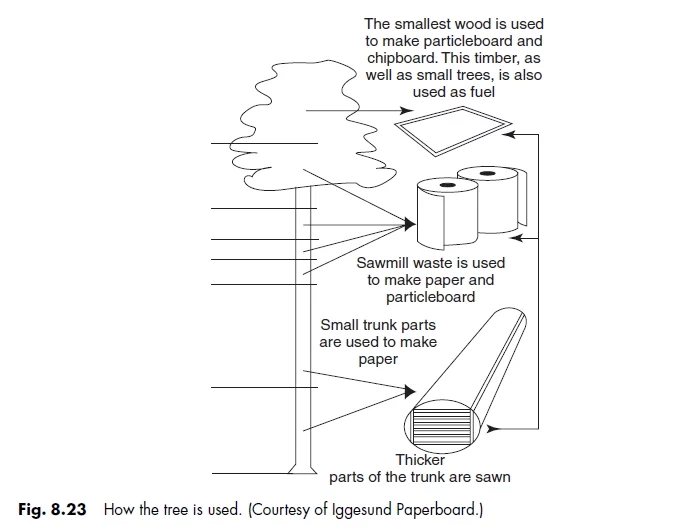 Fig. 8.23 How the tree is used. (Courtesy of Iggesund Paperboard.)