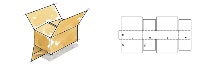 center special full overlap slotted carton box style, SFF style corrugated printed box