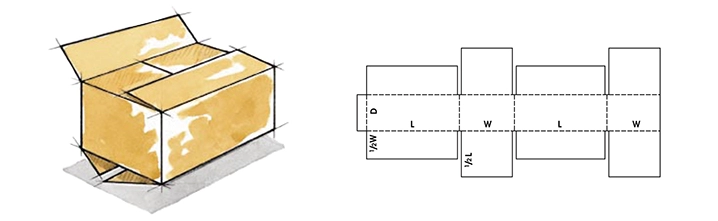 center special slotted carton box style, CSSC style corrugated printed box