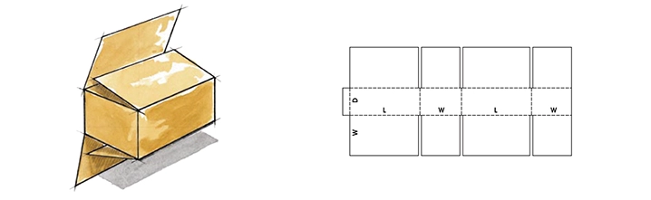 Full overlap slotted carton box style, FOL style corrugated printed box