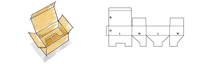 snap bottom with tuck top carton box, corrugated printed box