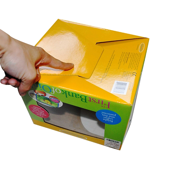 snap bottom corrugated printed box with clear window