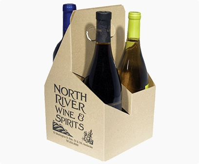 4 pack wine bottle carrier, box